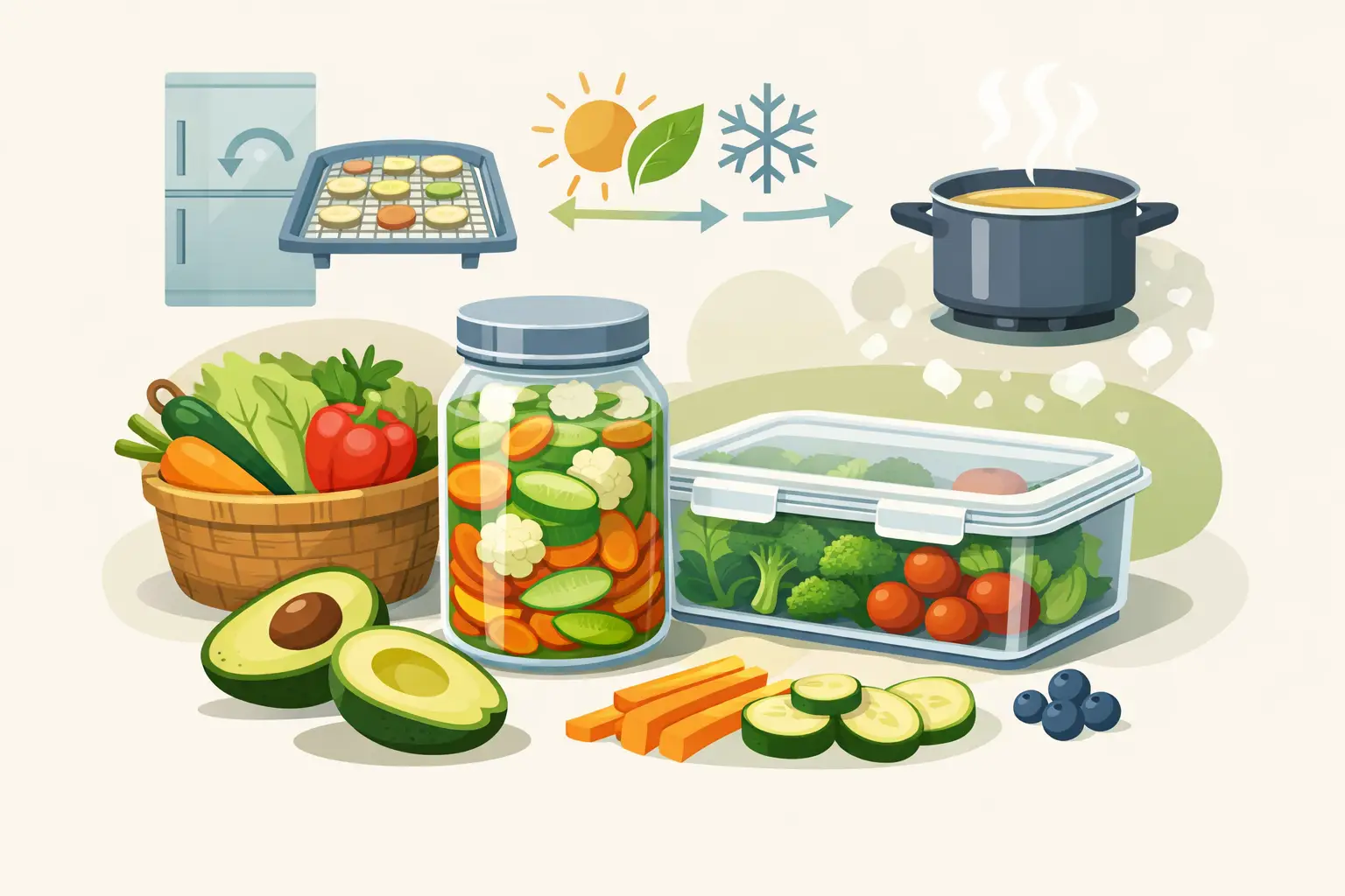 Cómo conservar alimentos vegetales bien