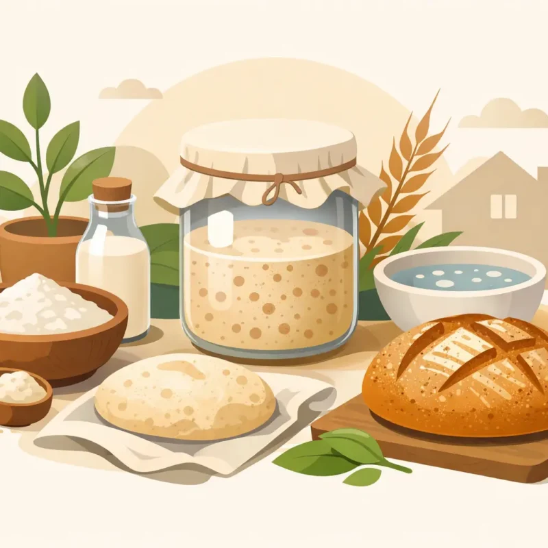 Masa madre sin productos animales en casa