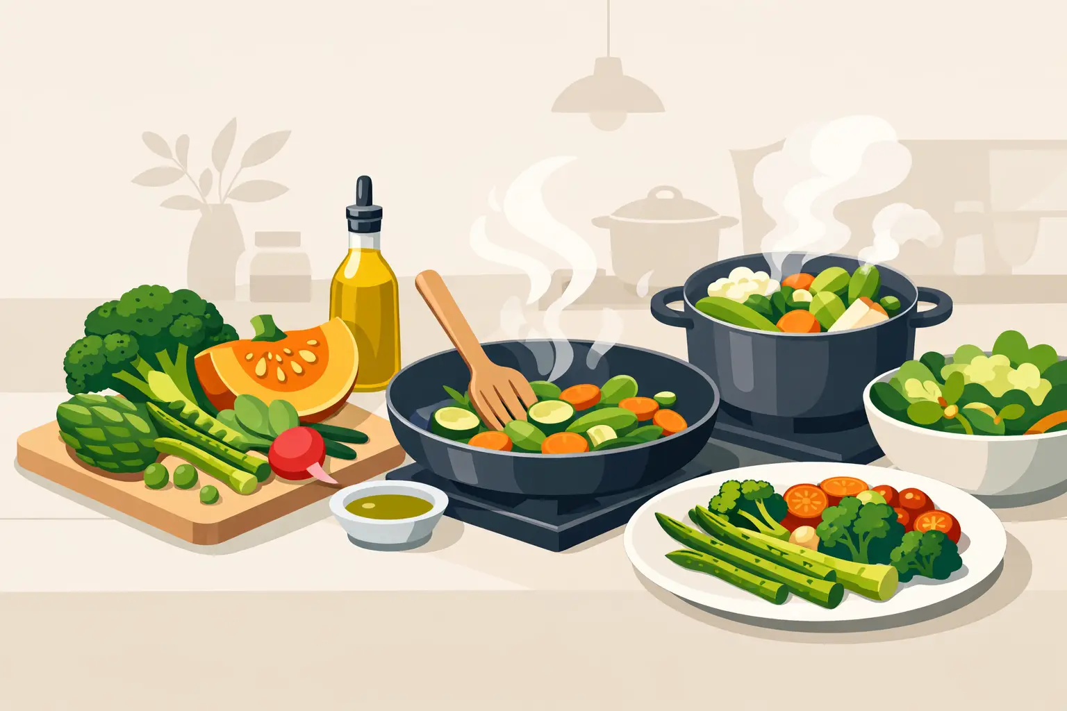 Cómo cocinar verduras de temporada bien