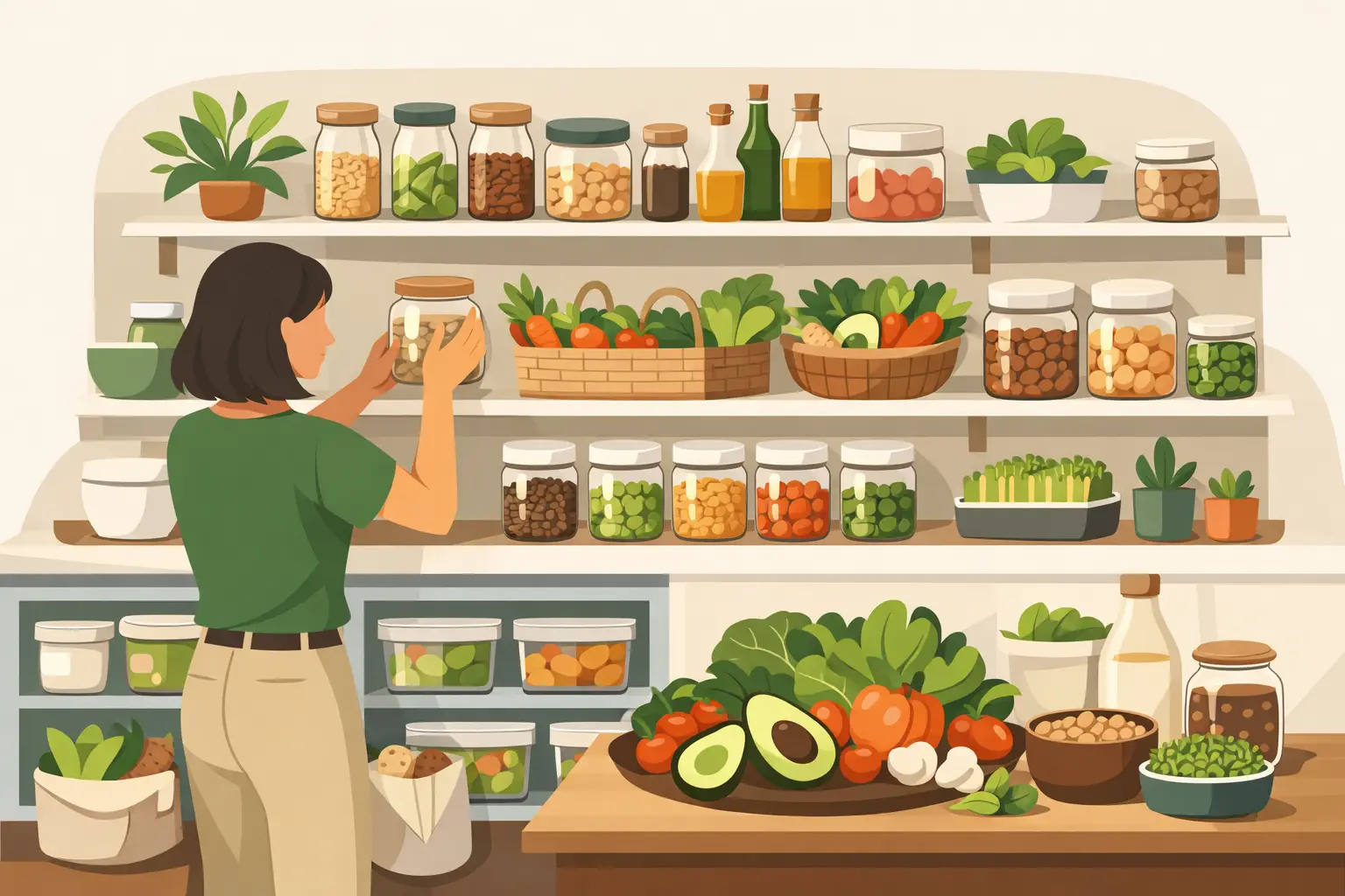 Cómo organizar despensa vegetal consciente