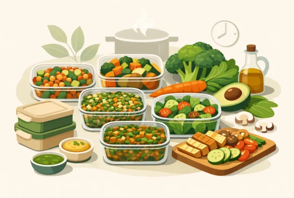 Ejemplo de batch cooking vegetal realista