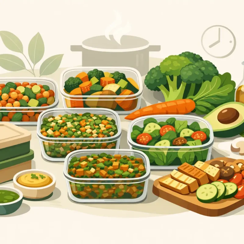 Ejemplo de batch cooking vegetal realista