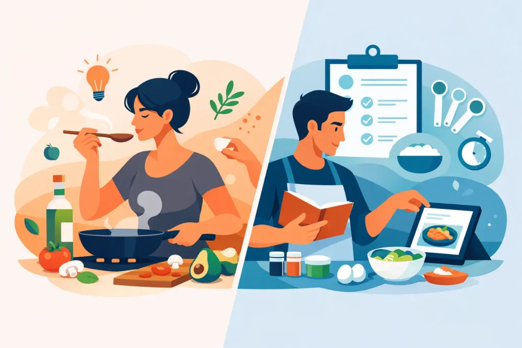 Cocina intuitiva vs recetas para comer libre