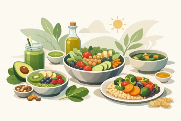 Ejemplo de menú antiinflamatorio vegetal para un día