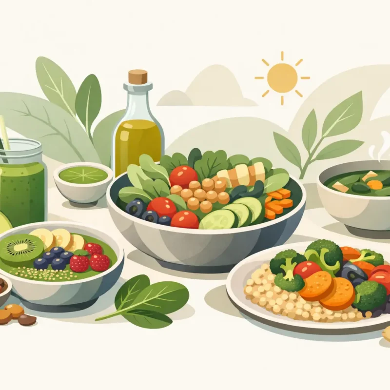 Ejemplo de menú antiinflamatorio vegetal para un día